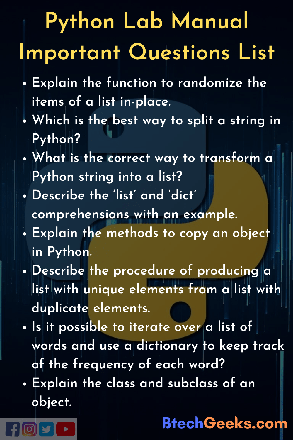 python programming lab manual important questions