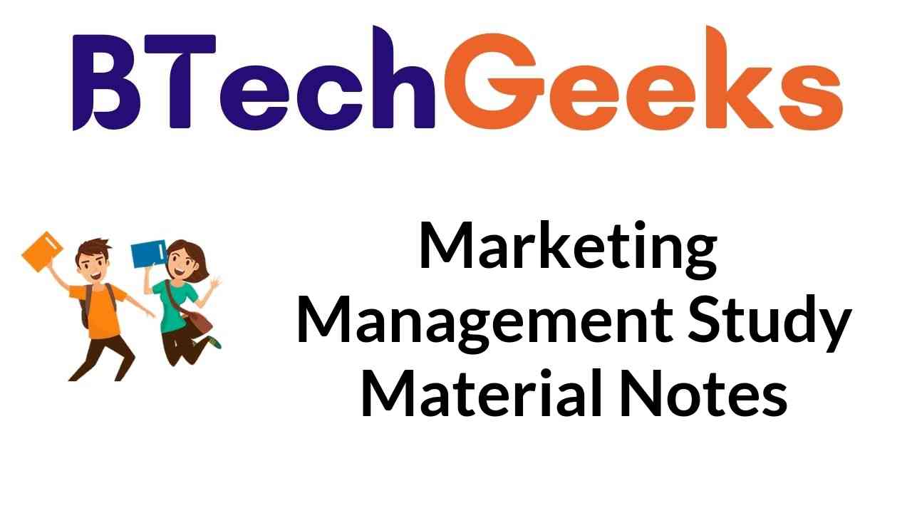 Marketing Management Study Material Notes