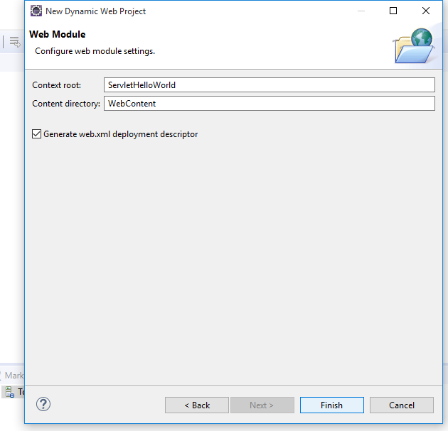 How to create Hello World Servlet example using eclipse IDE with Tomcat 7 4