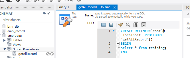 How to create and execute Stored Procedure in MySQL 4