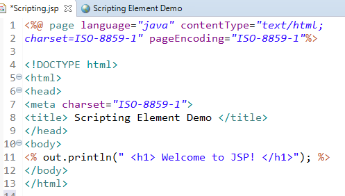 JSP Scripting Elements with Example 3