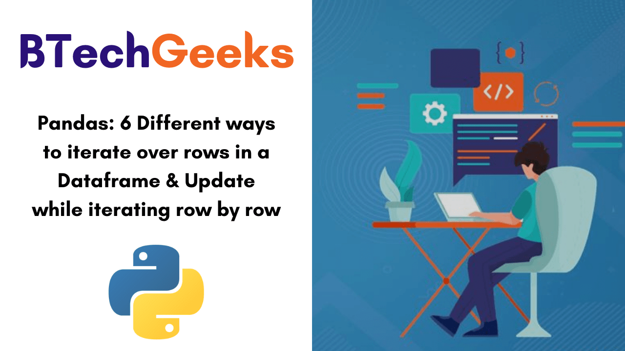 Pandas- 6 Different ways to iterate over rows in a Dataframe & Update while iterating row by row