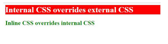 css specificity rules example