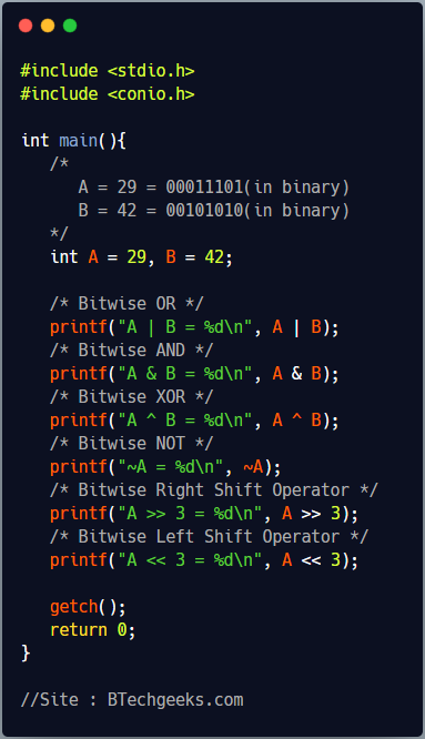 Bitwise Operators in C Programming