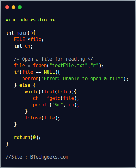File Input Output in C Programming
