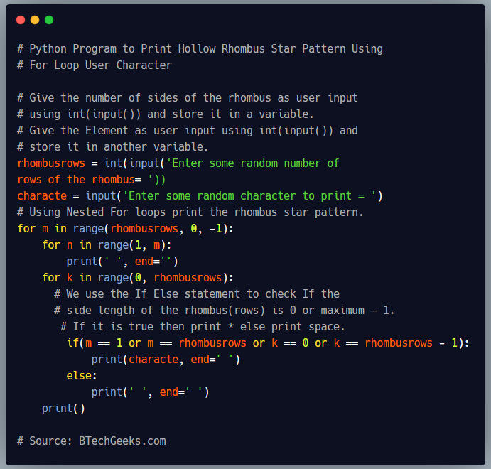 D:\Content\Shivam\selenium\Py Images\Python Program to Print Hollow Rhombus Using For Loop User Character.png