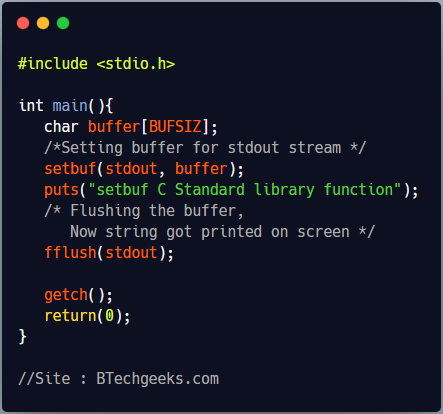 setbuf C Library Function