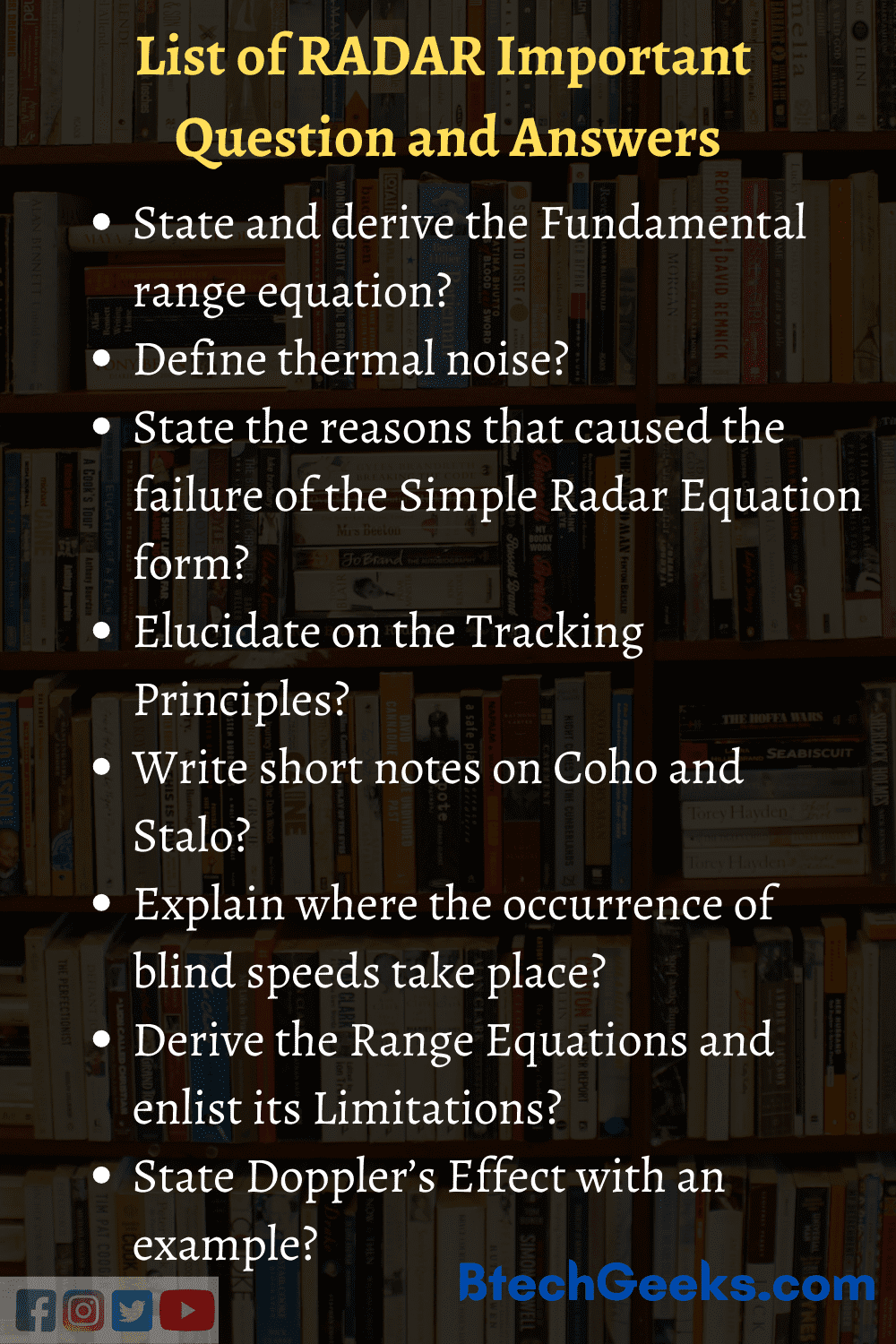 RADAR Important Question and Answers