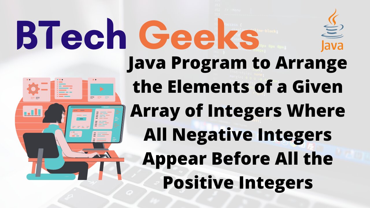 Java Program to Arrange the Elements of a Given Array of Integers Where All Negative Integers Appear Before All the Positive Integers