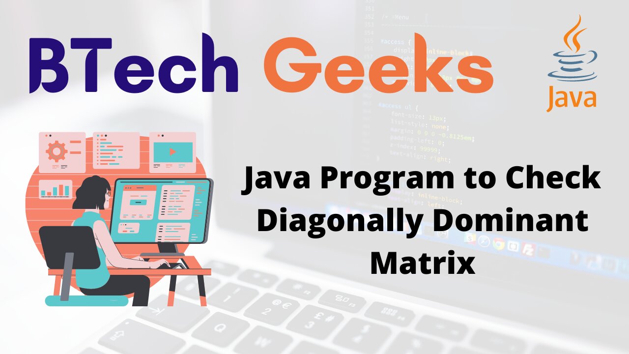 Java Program to Check Diagonally Dominant Matrix