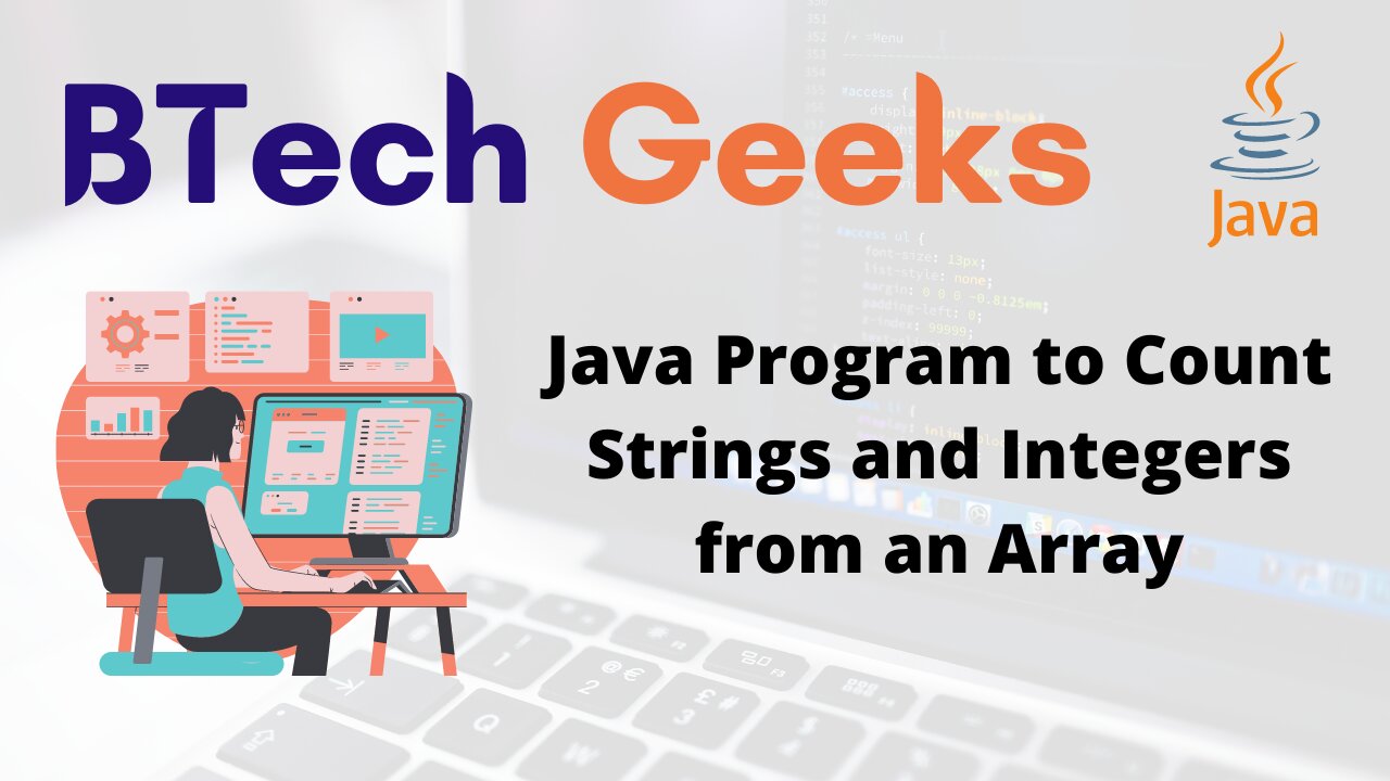 Java Program to Count Strings and Integers from an Array