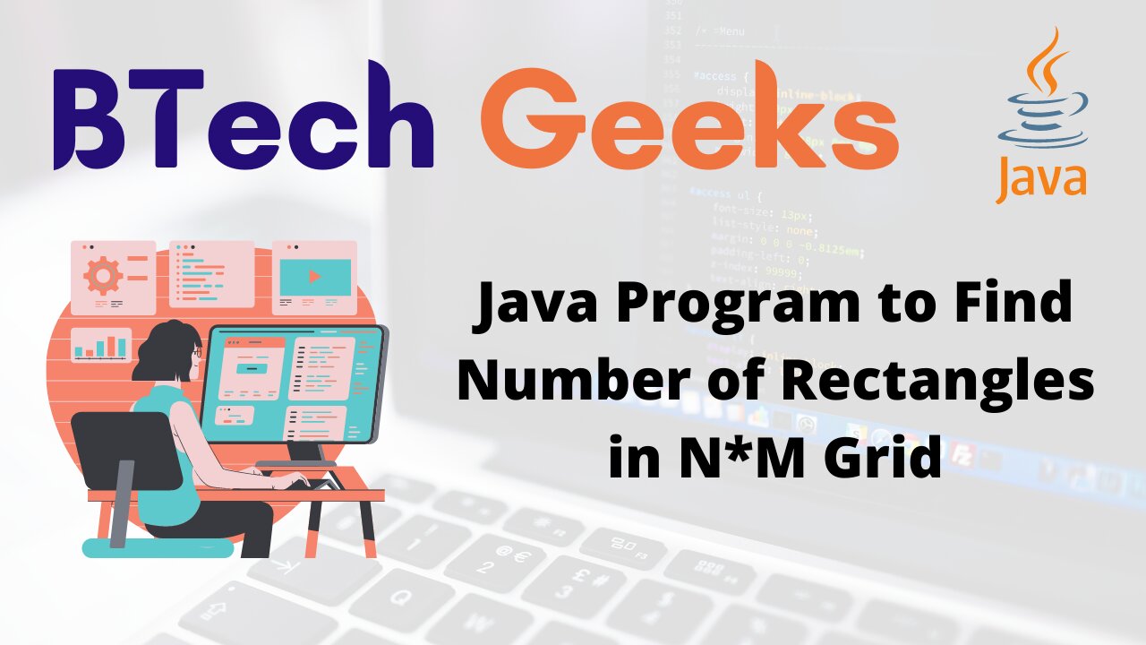 Java Program to Find Number of Rectangles in N*M Grid