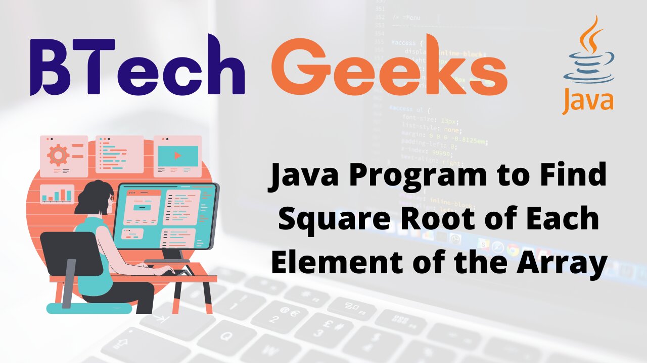 Java Program to Find Square Root of Each Element of the Array
