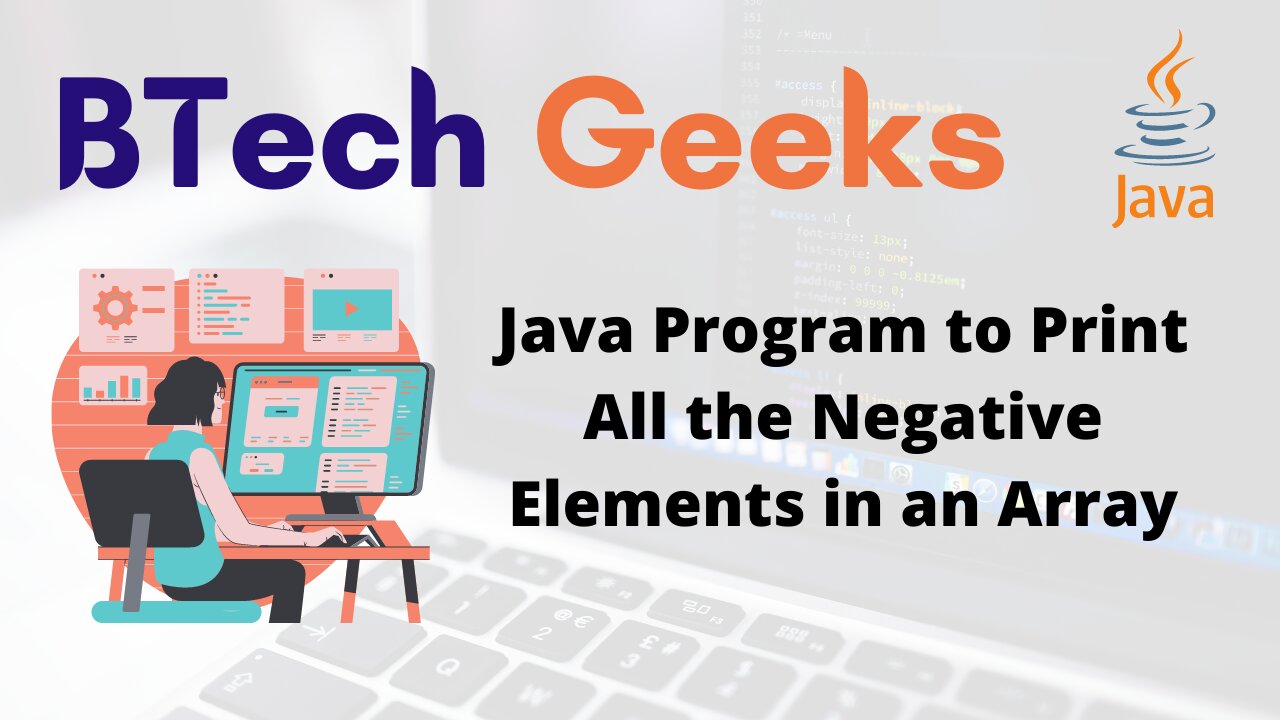 Java Program to Print All the Negative Elements in an Array