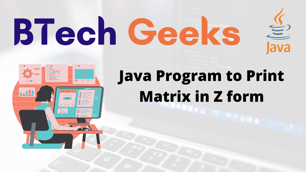 Java Program to Print Matrix in Z form