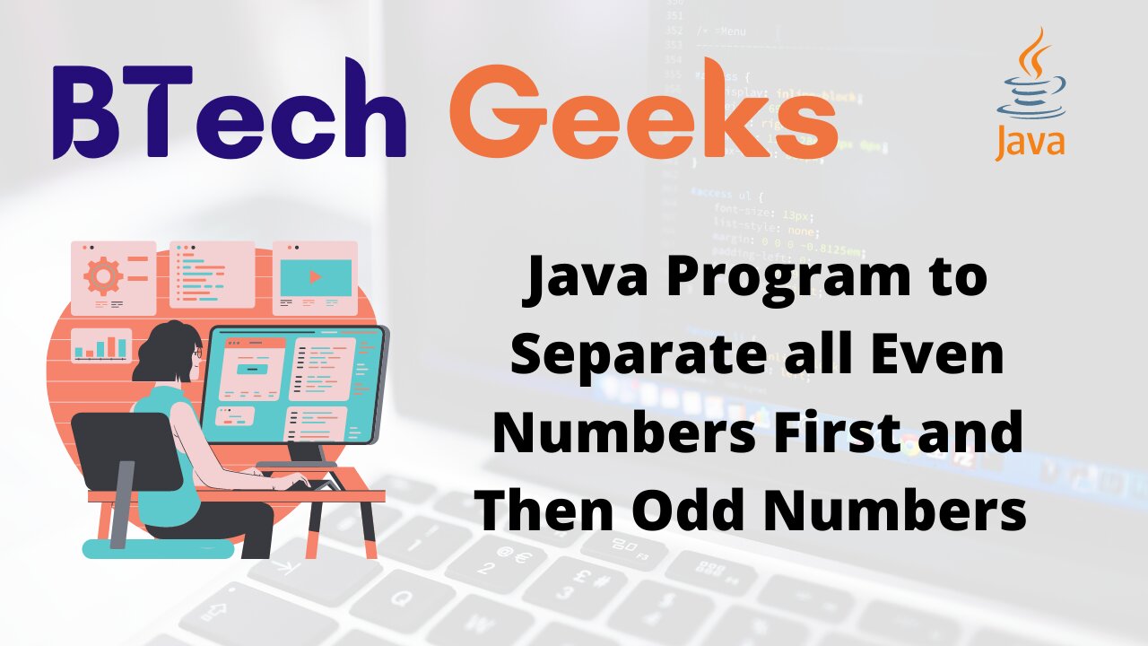 Java Program to Separate all Even Numbers First and Then Odd Numbers