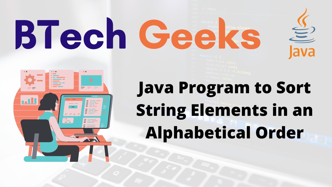 Java Program to Sort String Elements in an Alphabetical Order