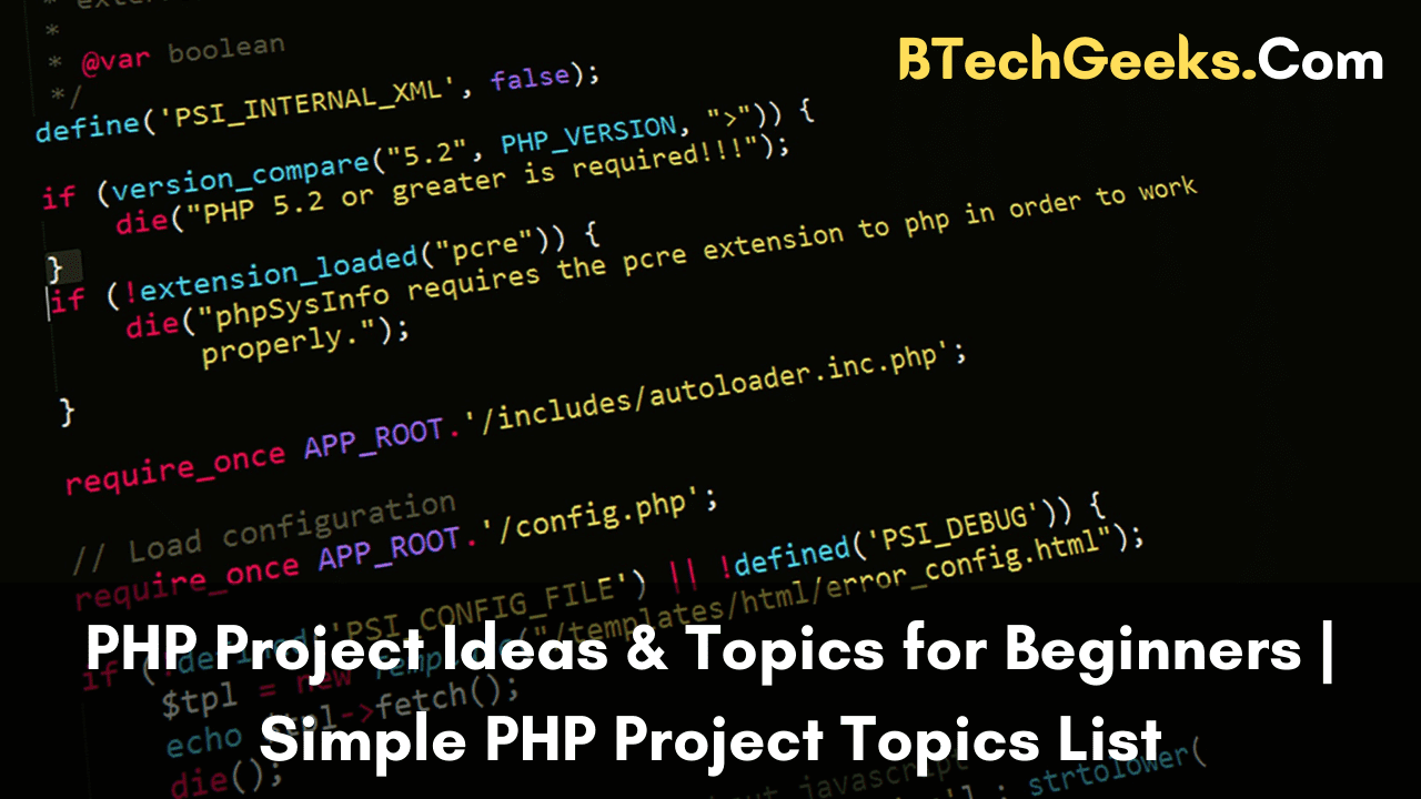 PHP Project Ideas & Topics for Beginners