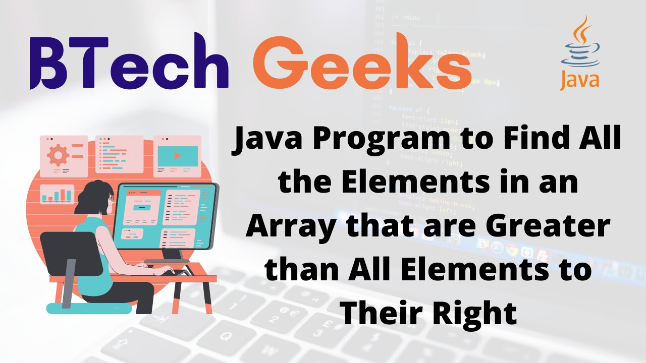 Java Program to Find All the Elements in an Array that are Greater than All Elements to Their Right
