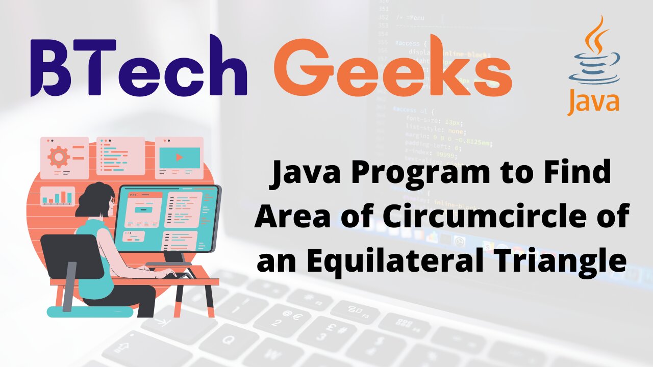 Java Program to Find Area of Circumcircle of an Equilateral Triangle