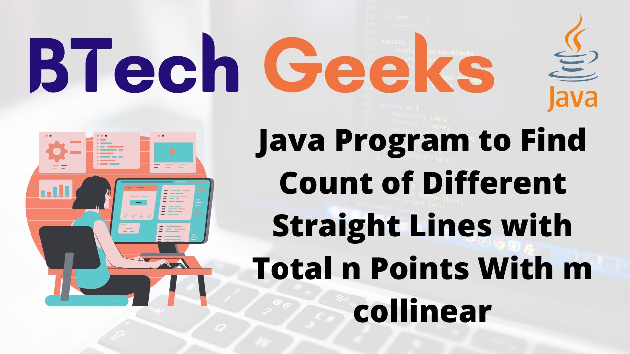 Java Program to Find Count of Different Straight Lines with Total n Points With m collinear