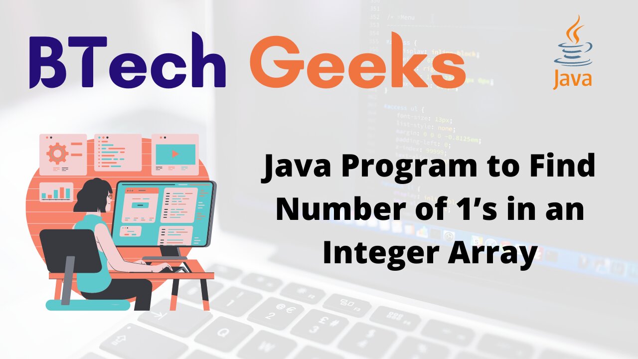 Java Program to Find Number of 1’s in an Integer Array