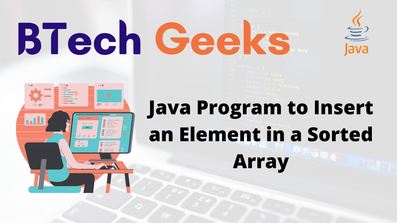 Java Program to Insert an Element in a Sorted Array