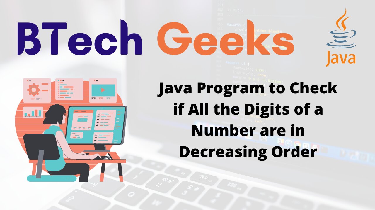 Java Program to Check if All the Digits of a Number are in Decreasing Order