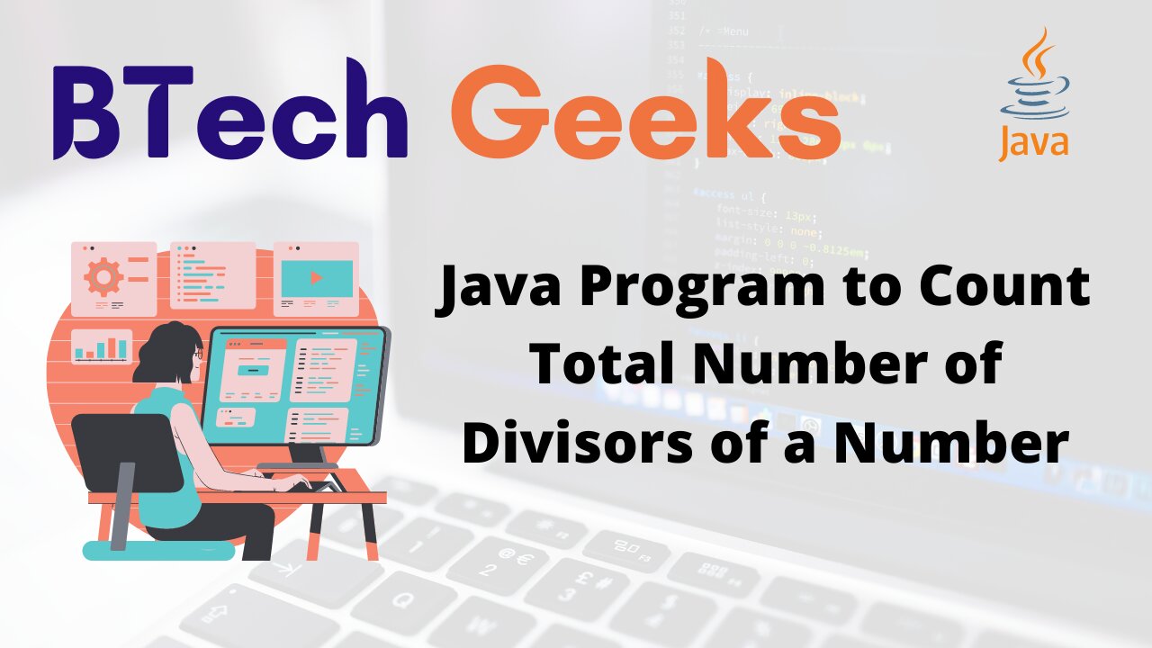 Java Program to Count Total Number of Divisors of a Number