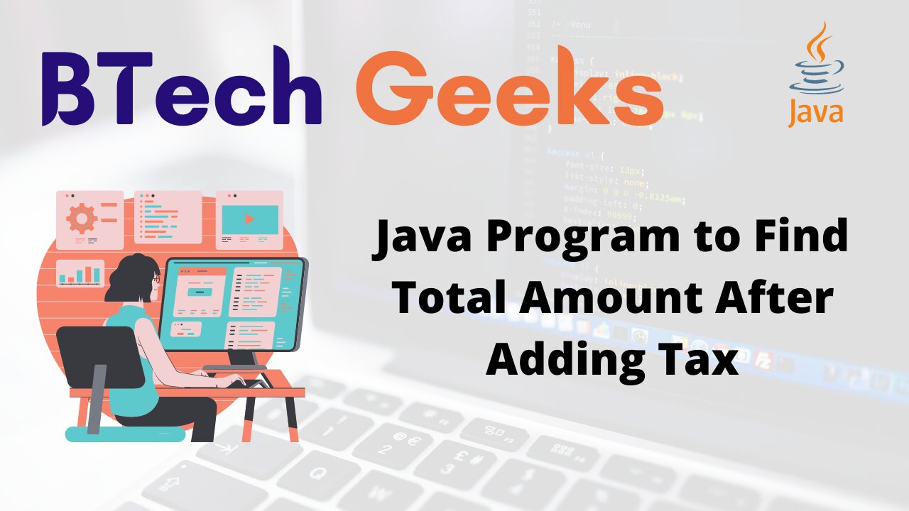 Java Program to Find Total Amount After Adding Tax