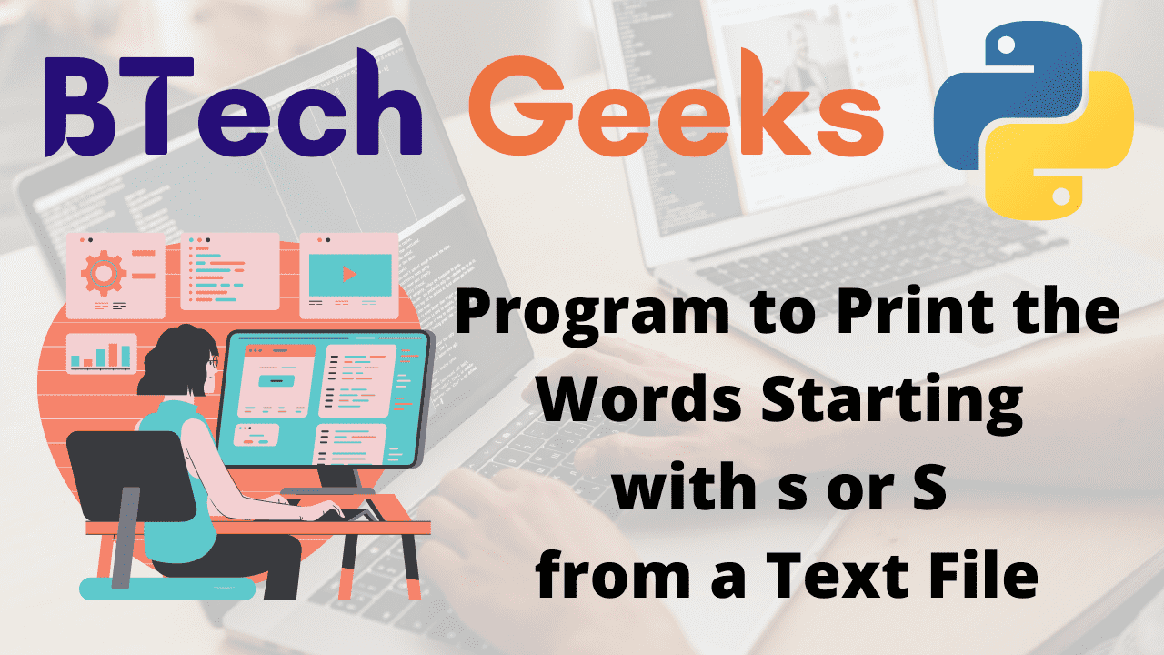 Program to Print the Words Starting with s or S from a Text File