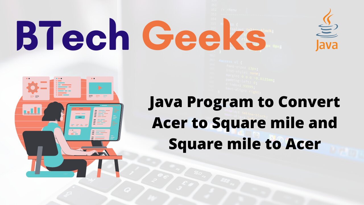 Java Program to Convert Acer to Square mile and Square mile to Acer