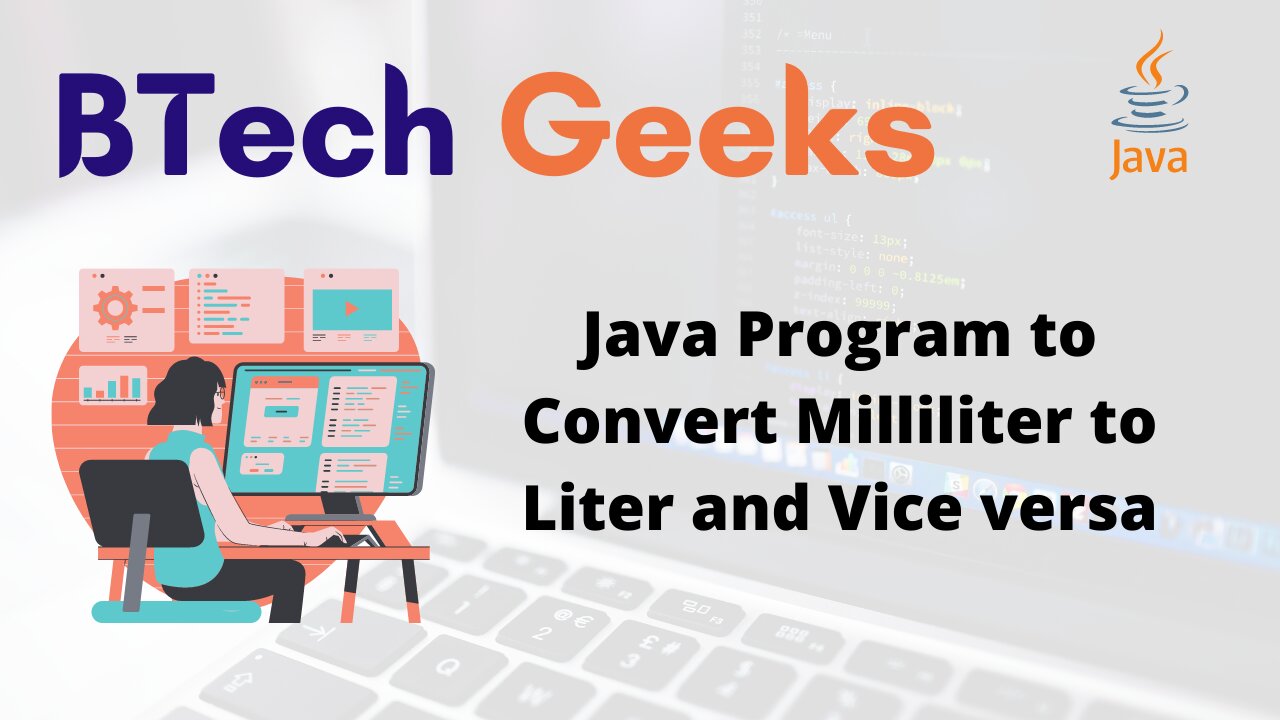 Java Program to Convert Milliliter to Liter and Vice versa