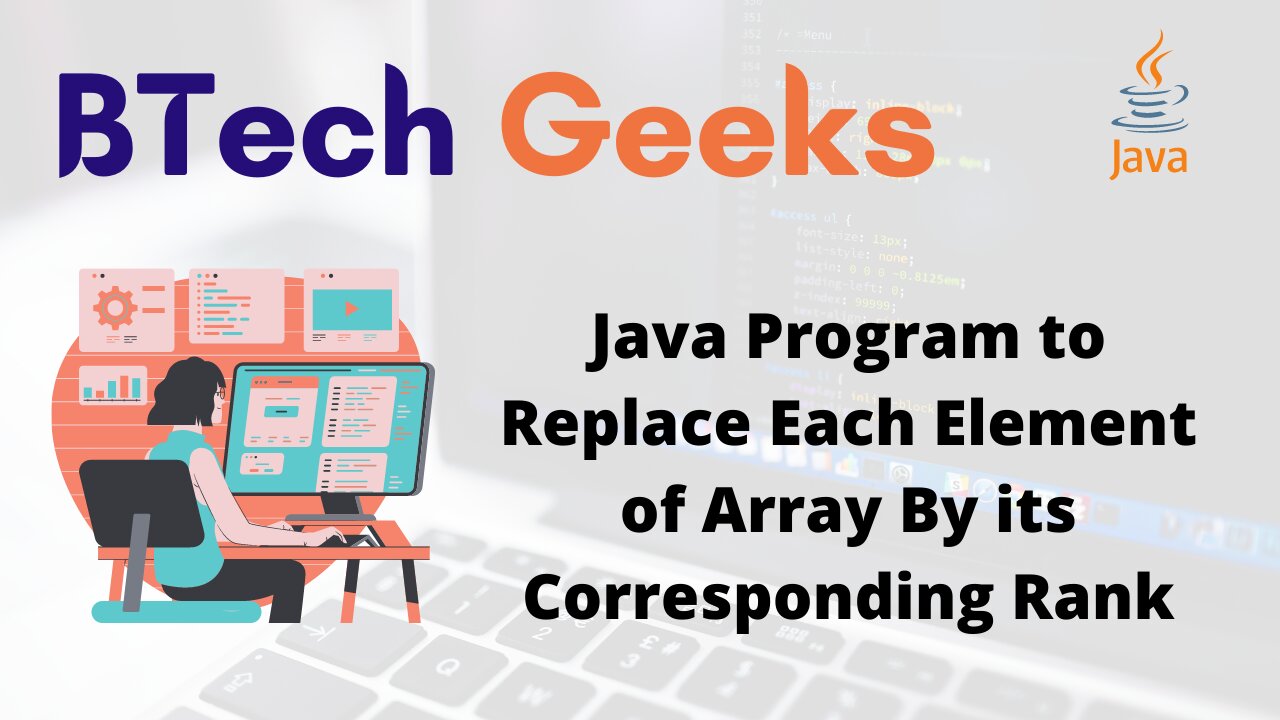 Java Program to Replace Each Element of Array By its Corresponding Rank