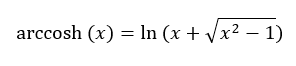 Inverse Hyperbolic Cosine Formula