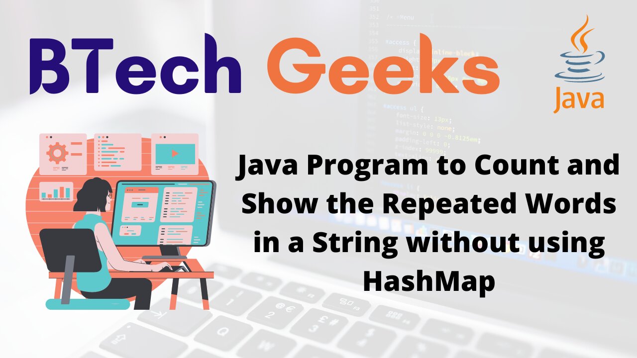 Java Program to Count and Show the Repeated Words in a String without using HashMap
