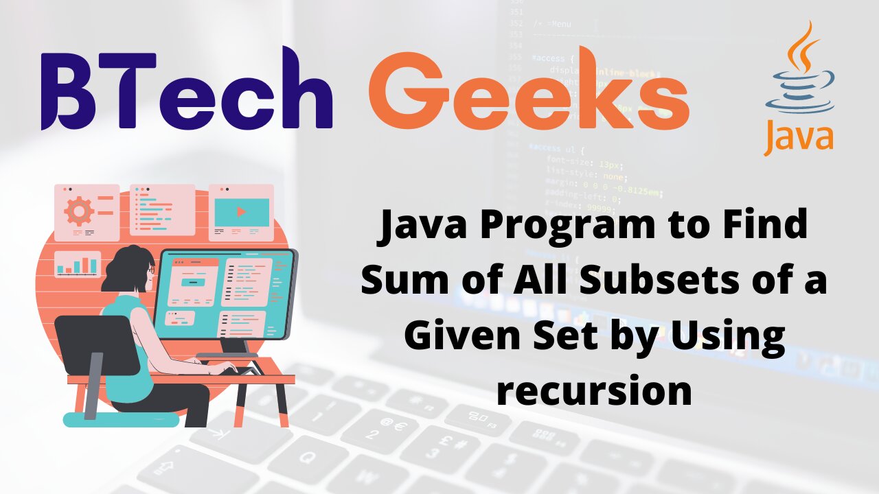 Java Program to Find Sum of All Subsets of a Given Set by Using recursion